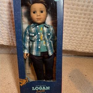 American Girl Logan Everett Doll with Blue Plaid Shirt